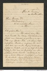 Nachlass Franz Steindachner, Brief von Emil Aug. Goeldi an Franz Steindachner (11.11.1885), Inv.Nr. 168.13, Seite 1